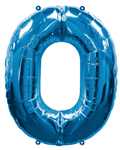 Цифра шар 0 с гелием (синяя)