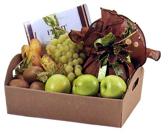 новогодний подарочный набор с фруктами