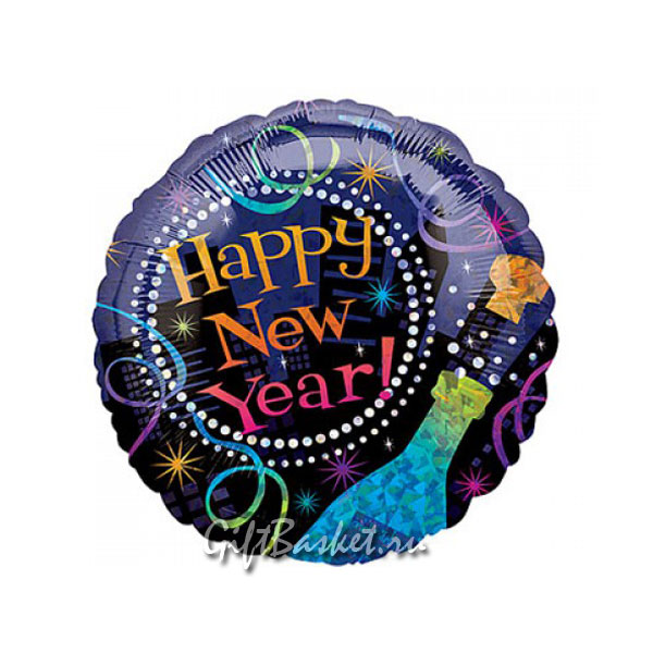 Фигурный шар из фольги "Happy New Year!"