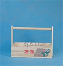 Реечный деревянный ящик с ручкой (декупаж), арт. 7642
